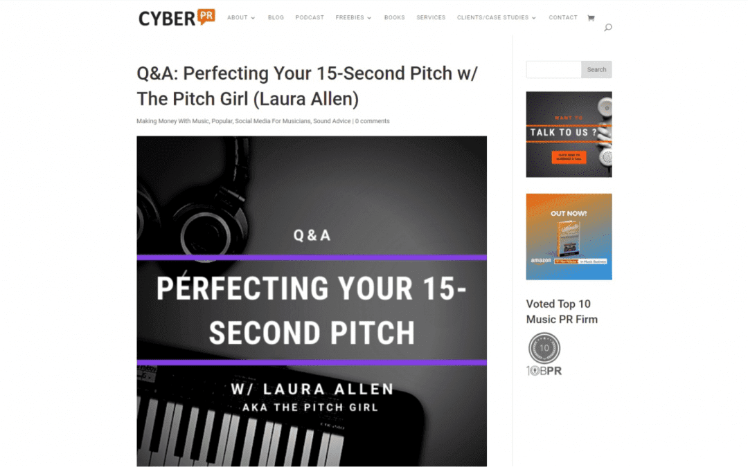 Cyber PR Q&A: Perfecting Your 15-Second Pitch w/ The Pitch Girl (Laura Allen)
